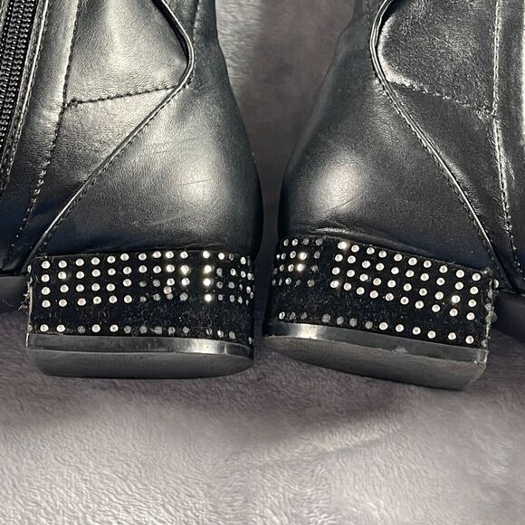 Christian Dior Boots 38 D Black Nappa Leather Studded Stellar Over The Knee - Picture 4 of 16